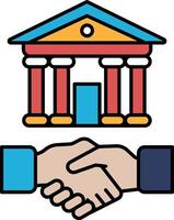 A hand shaking a building with a red door vector