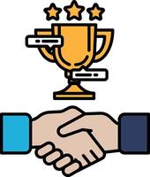 A hand shaking a trophy with a star on it vector