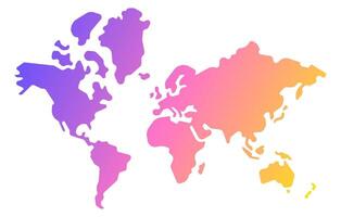 Simplified gradient world map illustration vector