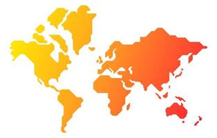 Simple gradient world map illustration vector
