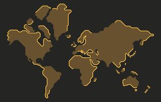 Simple World map illustration for dark background vector
