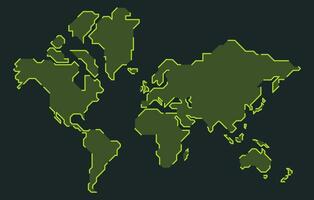 Stylized World map illustration for dark background vector