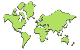 Simple illustration of isometric world map vector