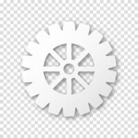 Gear and sprocket icon. Flat mechanical design, realistic cogwheel symbol, industrial element, machine part, engineering and configuration icon. vector