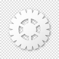 Sprocket gear icon. Flat design, realistic mechanical cogwheel, machine part, industrial gear element, settings and engineering symbol. vector