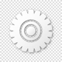 Mechanical gear icon. Flat style, realistic sprocket, cogwheel symbol, industrial part, machine element, engineering and settings design. vector