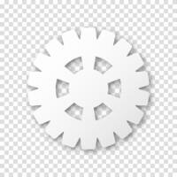 Flat gear icon. Realistic cogwheel symbol, machine sprocket, technical gear element, mechanical part for industry, settings sign. vector
