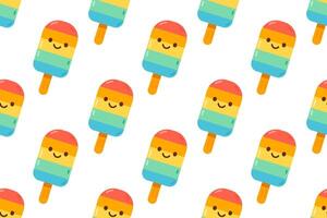 A colorful pattern with ice cream vector