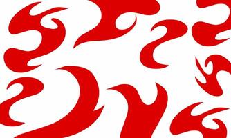 tribal style fire shaped design element with fiery red color on white background vector