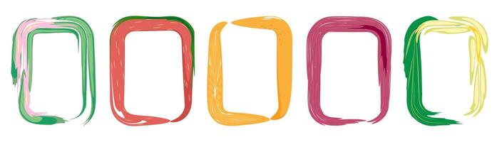 a set of colorful paint strokes on a white background vector