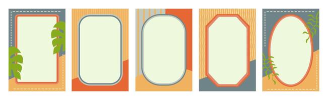 four vertical bookmarks with different designs vector