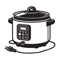 Electric Pressure Cooker Illustration with Cord and Plug Attached vector