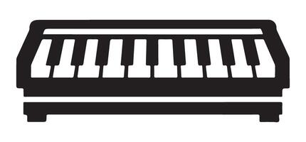 Electronic keyboard silhouette illustration for music production design vector