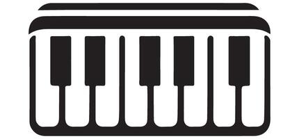 Minimalist piano keyboard silhouette for music website designs vector