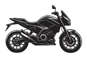 Sleek Black Motorcycle Illustration Image for Design Projects vector