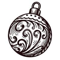 Intricate hand drawn christmas ornament with elegant swirls and patterns vector