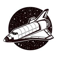 Space shuttle in starry outer space vector