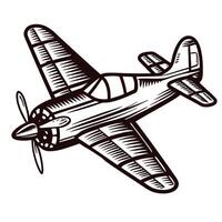 Vintage airplane with detailed wings and propeller design vector