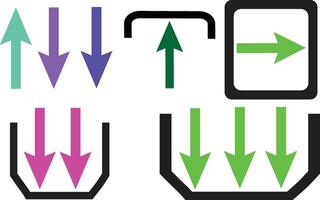 A set of arrows pointing to different directions vector