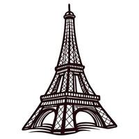 Intricate drawing of eiffel tower symbolizing parisian architecture and history vector