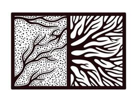 Intricate abstract design featuring organic black and white patterns vector