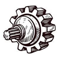 Detailed of a mechanical gear cog with intricate design elements vector
