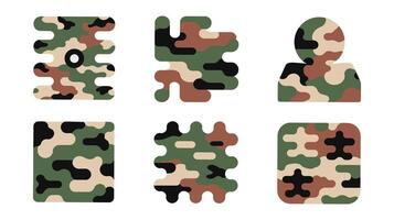 Digital Camo Patterns in Various Shapes for Design vector