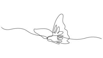 continuous one line drawing of a butterfly, showcasing graceful flight. vector