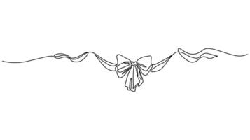Elegant continuous one line Drawing of a Ribbon Bow vector