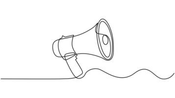 A Continuous one line Drawing of a Megaphone. vector