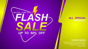 Flash Sale Shopping Day Poster or Banner with text in the background. Flash Sale banner template design for social media and website. vector