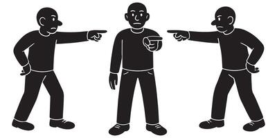 Silhouette of a man extending one hand sideways with fingers pointed, giving a command vector