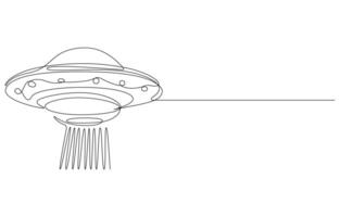 Cute astronauts flying on UFO spaceship vector