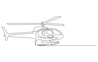 Helicopter in Flight A Continuous Line Drawing vector