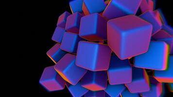3d rendering of cubes on a black background video