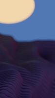 a 3d image of a mountain with a moon in the sky video
