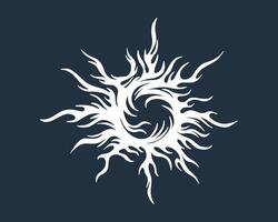 Circle flame fire illustration in format. This dynamic design showcases a symphony of swirling flames vector