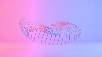 a pink and blue abstract background with a curved wave video