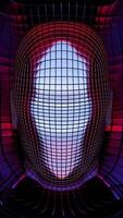 a large window with a red light coming through it video