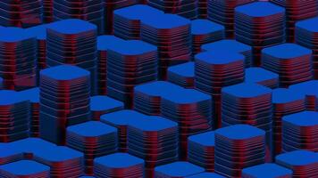 a large group of blue and red hexagons video