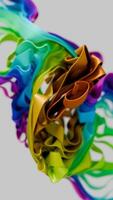 a colorful object is flying through the air video