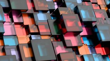 a colorful wall of cubes with different colors video