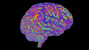 a brain scan with a colorful pattern video