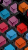 a colorful cube pattern with a black background video
