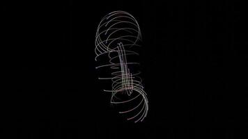 a black background with a neon colored line video