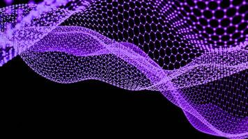 a purple background with a black and white image of a hand holding a purple object video