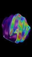 a 3d rendering of a rainbow colored object video