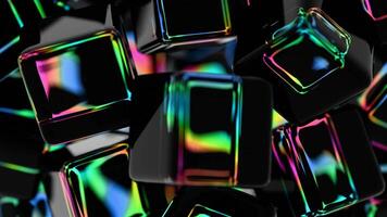 a bunch of shiny cubes with a black background video