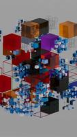 rendering of a cube with many different colors video
