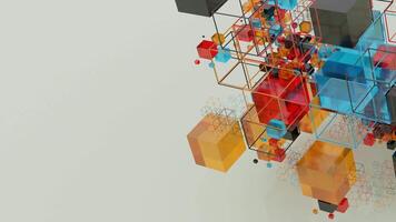 abstract 3d animation of cubes and cubes video